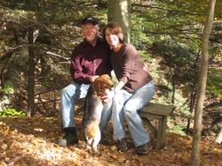 photo doug and_sandi dennis on bench overlooking ravine